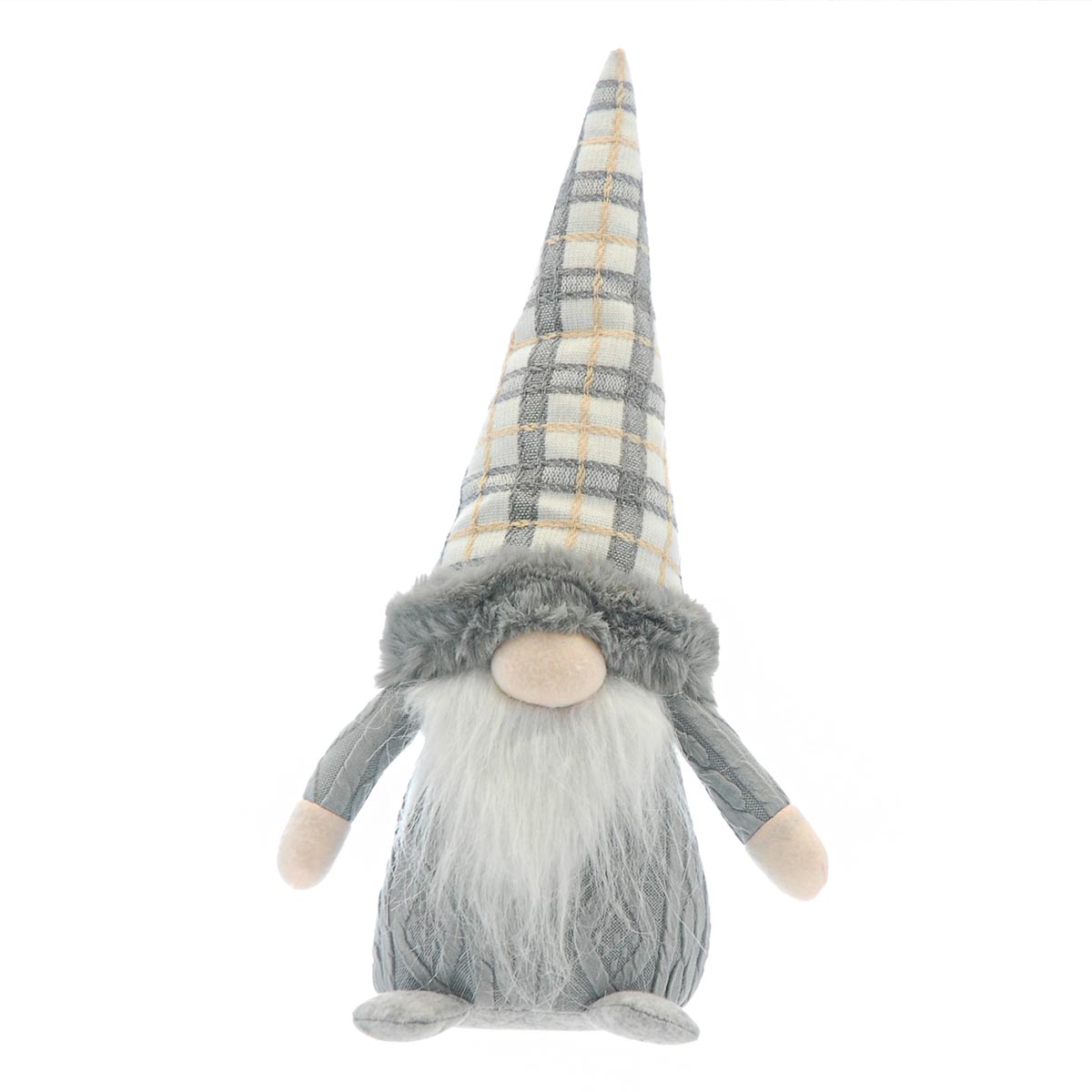 35cm Grey Tartan Standing Gonk Figure
