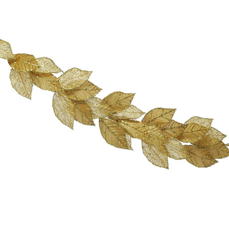 1.18m Glitter Christmas Leaf Garland