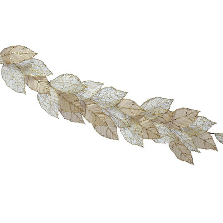 1.18m Glitter Christmas Leaf Garland