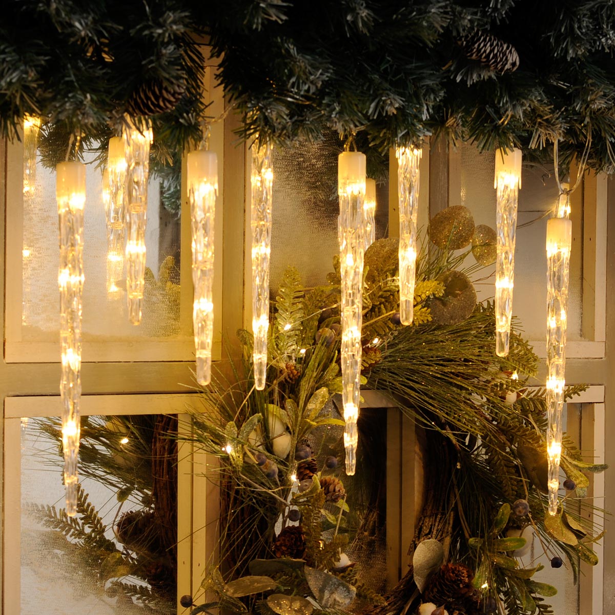 6.9m Outdoor Christmas Icicle Tube Lights, Dual Colour LEDs