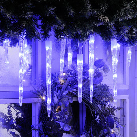 6.9m Outdoor Christmas Icicle Tube Lights, Dual Colour LEDs