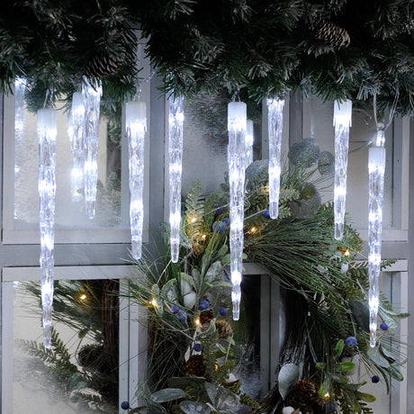 6.9m Outdoor Christmas Icicle Tube Lights, Dual Colour LEDs