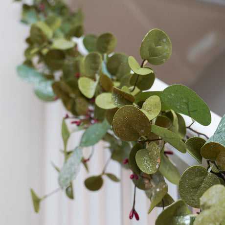 1.5m Eucalyptus Christmas Garland with Red Berries