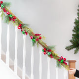 1.5m Green Christmas Garland with Baubles and Berries