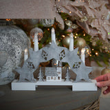 32cm Warm White LED Star Christmas Candle Bridge