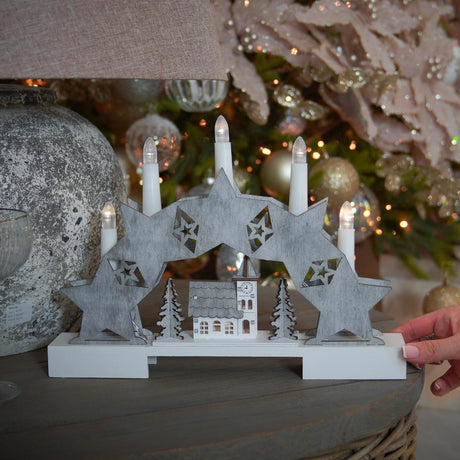 32cm Warm White LED Star Christmas Candle Bridge