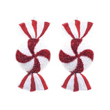 28cm Red and White Candy Stripe Sweet Christmas Tree Decoration, 2 Pack