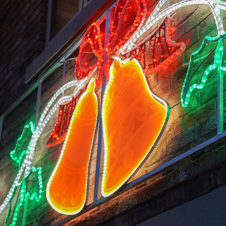 3.3m x 1m Outdoor Christmas Bells Rope Light Silhouette, 843 Multi Colour LEDs