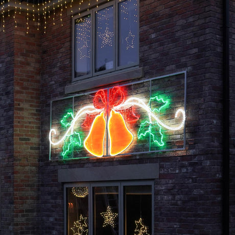 3.3m x 1m Outdoor Christmas Bells Rope Light Silhouette, 843 Multi Colour LEDs