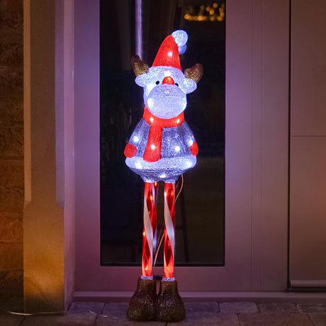 70cm Acrylic Candy Cane Reindeer Outdoor Christmas Light