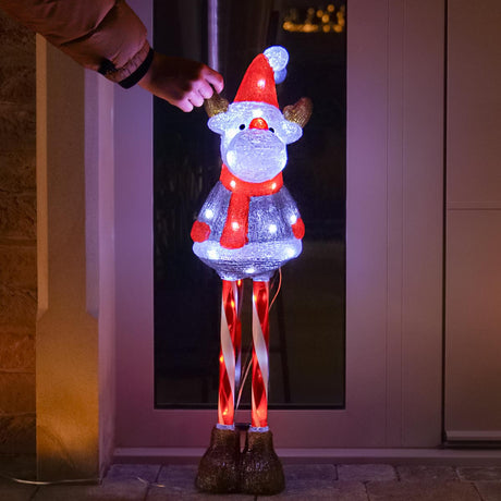 70cm Acrylic Candy Cane Reindeer Outdoor Christmas Light