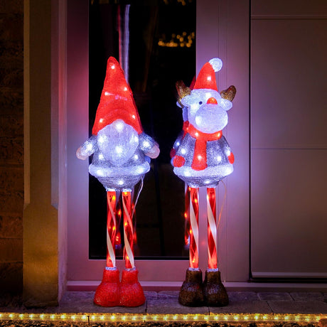 70cm Acrylic Candy Cane Reindeer Outdoor Christmas Light
