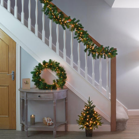 60cm Battery Operated Warm White Firefly LED Christmas Wreath