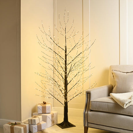 Festive Black Microdot Tree with Warm White LEDs