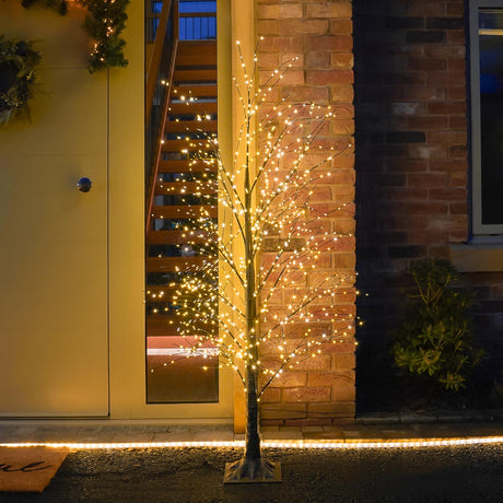 Festive Black Microdot Tree with Warm White LEDs