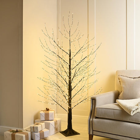 Festive Black Microdot Tree with Warm White LEDs