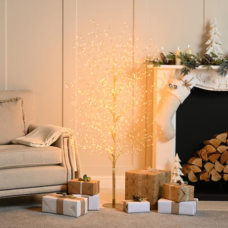 Gold LED Micro Dewdrop Tree with Warm White LEDs