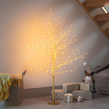 Gold LED Micro Dewdrop Tree with Warm White LEDs