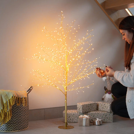 Gold LED Micro Dewdrop Tree with Warm White LEDs