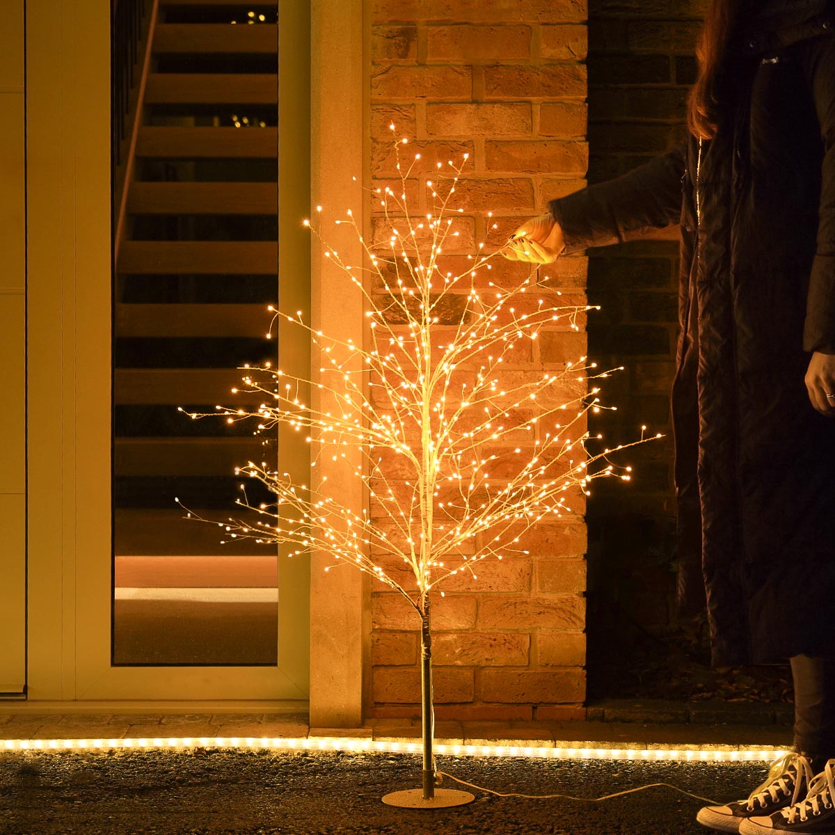 Gold LED Micro Dewdrop Tree with Warm White LEDs