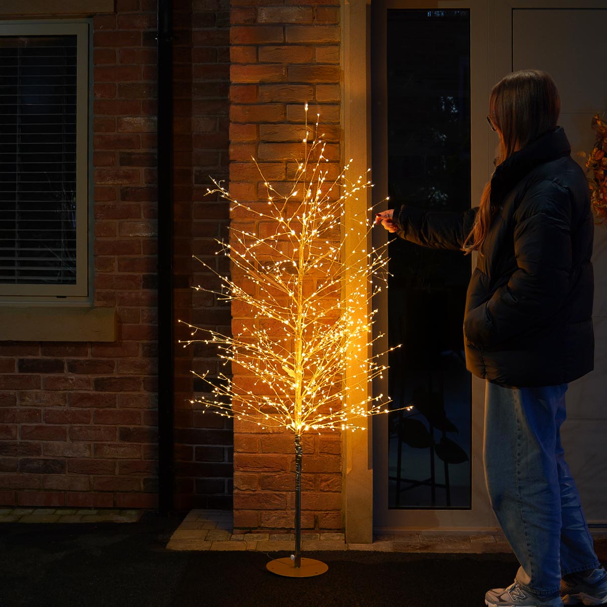 Gold LED Micro Dewdrop Tree with Warm White LEDs