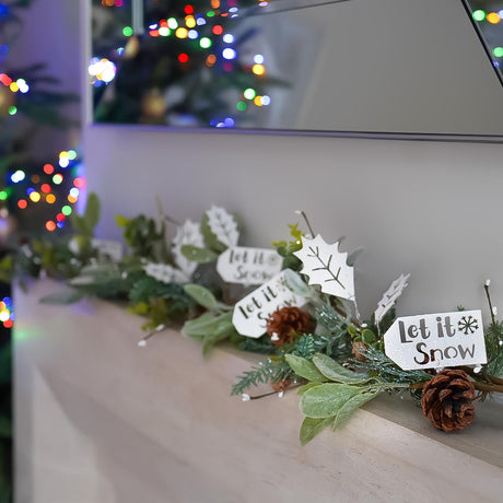1.5m Green Foliage 'Let it Snow' Christmas Garland