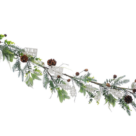 1.5m Green Foliage 'Let it Snow' Christmas Garland