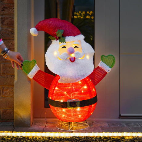 76cm Battery Operated Collapsible LED Santa Figure
