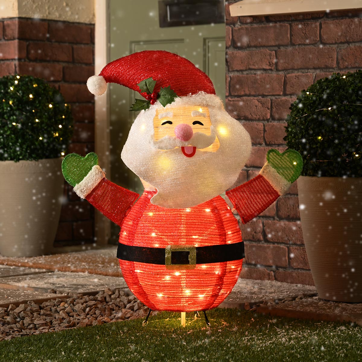 76cm Battery Operated Collapsible LED Santa Figure