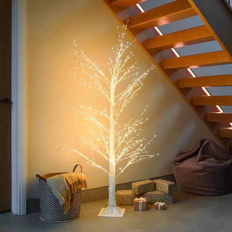 White Dewdrop Microdot Tree with Warm White LEDs