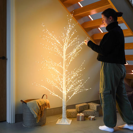 White Dewdrop Microdot Tree with Warm White LEDs