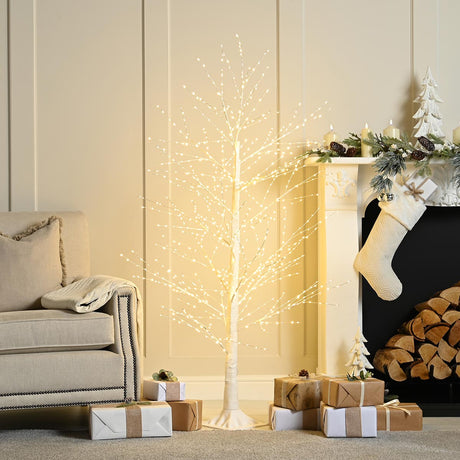 White Dewdrop Microdot Tree with Warm White LEDs