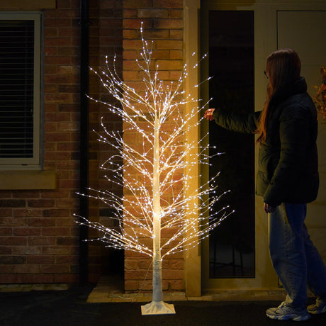 White Dewdrop Microdot Tree with Warm White LEDs