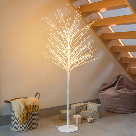 White LED Microdot Topiary Tree with Warm White LEDs