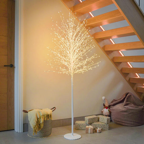 White LED Microdot Topiary Tree with Warm White LEDs