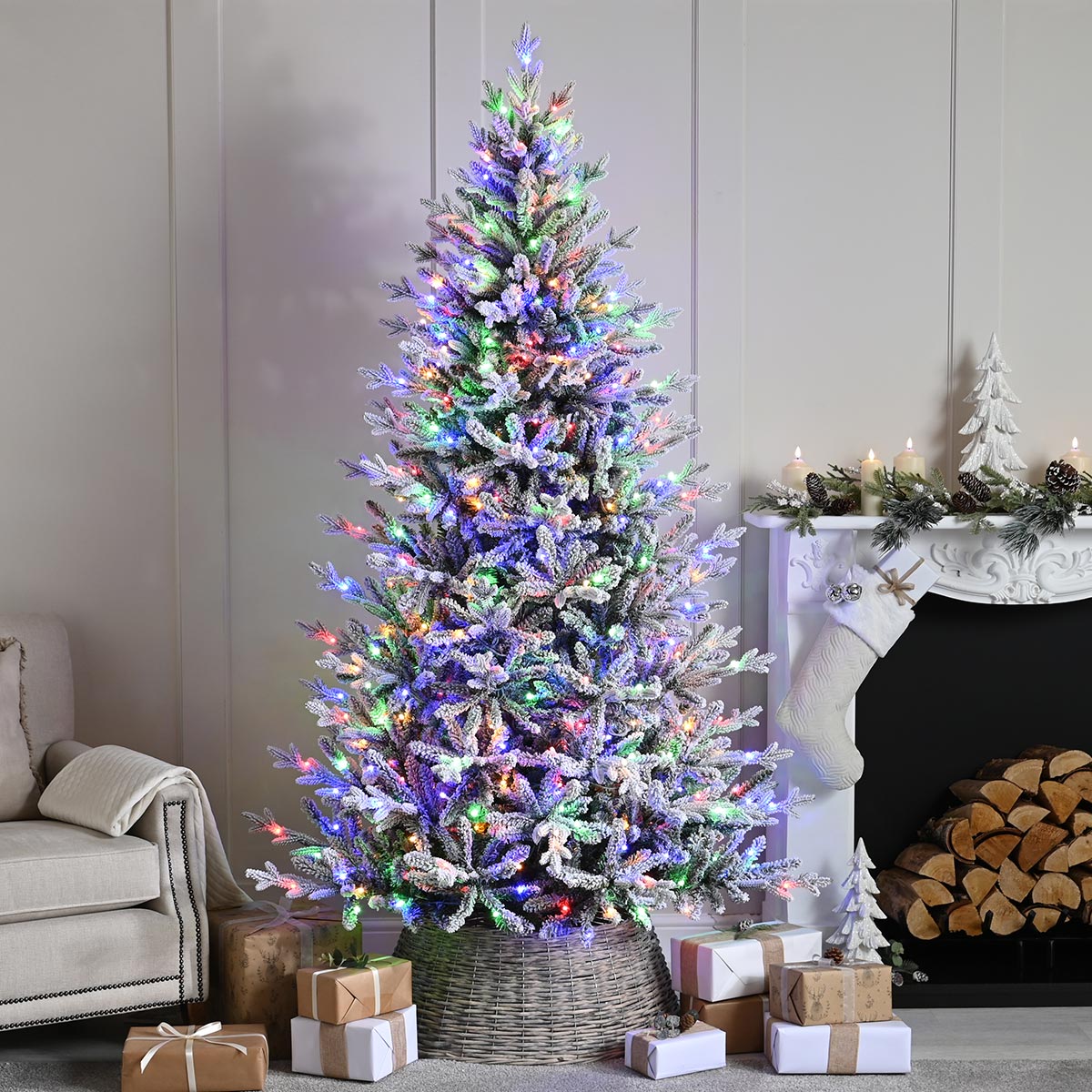 Pre Lit PE Topeca Pine Christmas Tree