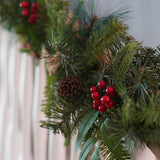 1.8m Red Berry and Hessian Christmas Garland