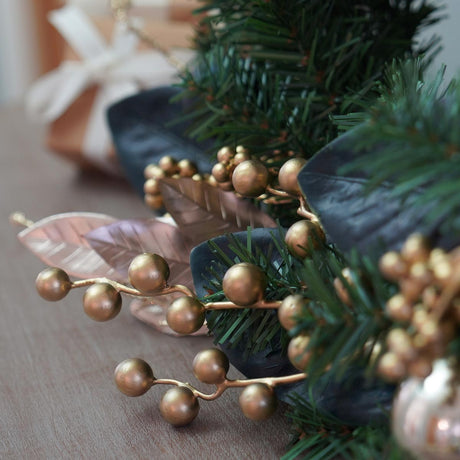60cm Royal Blue and Gold Berry Decoration Christmas Wreath