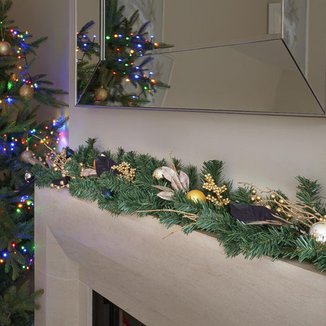 1.8m Royal Blue and Gold Berry Decoration Christmas Garland