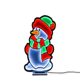 Outdoor Infinity Christmas Light Snowman with Scarf