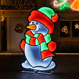 Outdoor Infinity Christmas Light Snowman with Scarf