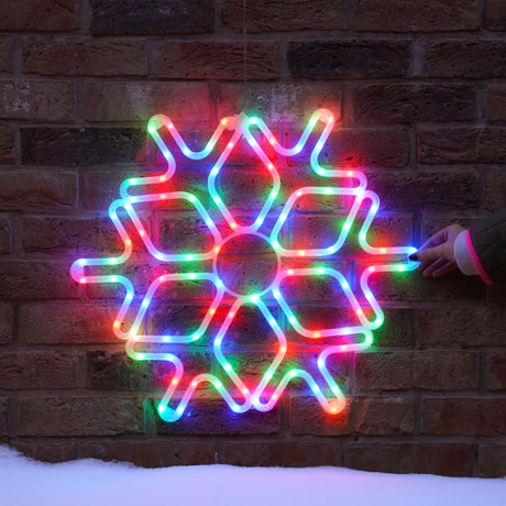 57cm Outdoor Multifunction Digital Christmas Snowflake Wall Light, Remote Controlled