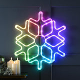 57cm Outdoor Multifunction Digital Christmas Snowflake Wall Light, Remote Controlled