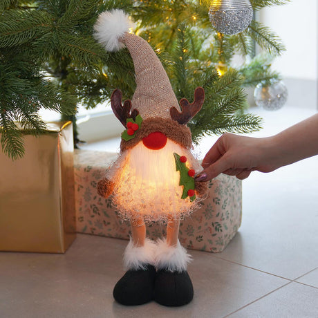 46cm Battery Operated Standing LED Reindeer Gonk