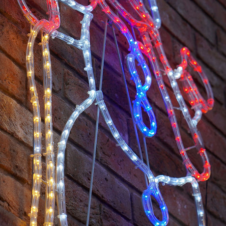 1m Flashing Rope Light Snowman Outdoor Christmas Silhouette