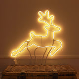 60cm Neon Flex Running  Reindeer Silhouette