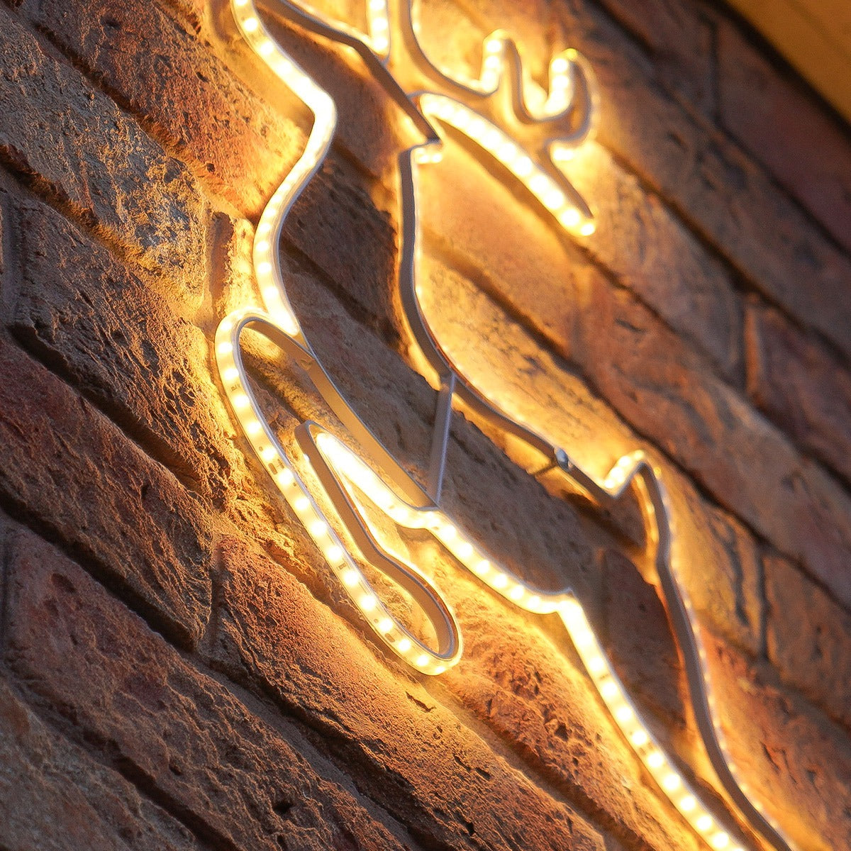 60cm Neon Flex Running  Reindeer Silhouette