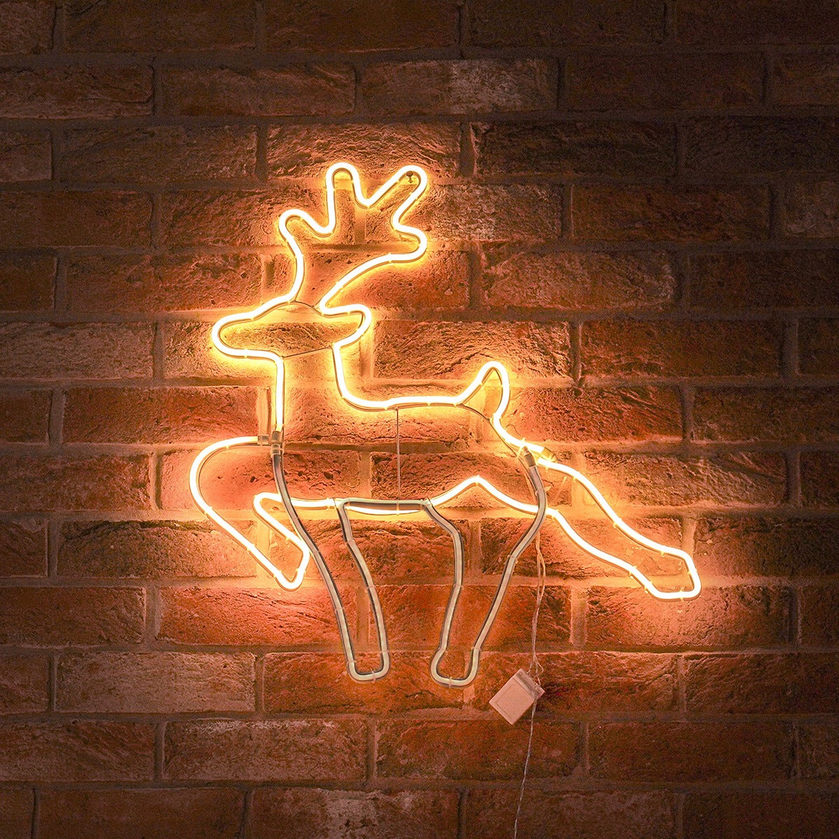 60cm Neon Flex Running  Reindeer Silhouette
