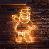 80cm LED Waving Santa Outdoor Christmas Silhouette