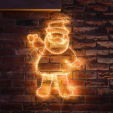 80cm LED Waving Santa Outdoor Christmas Silhouette